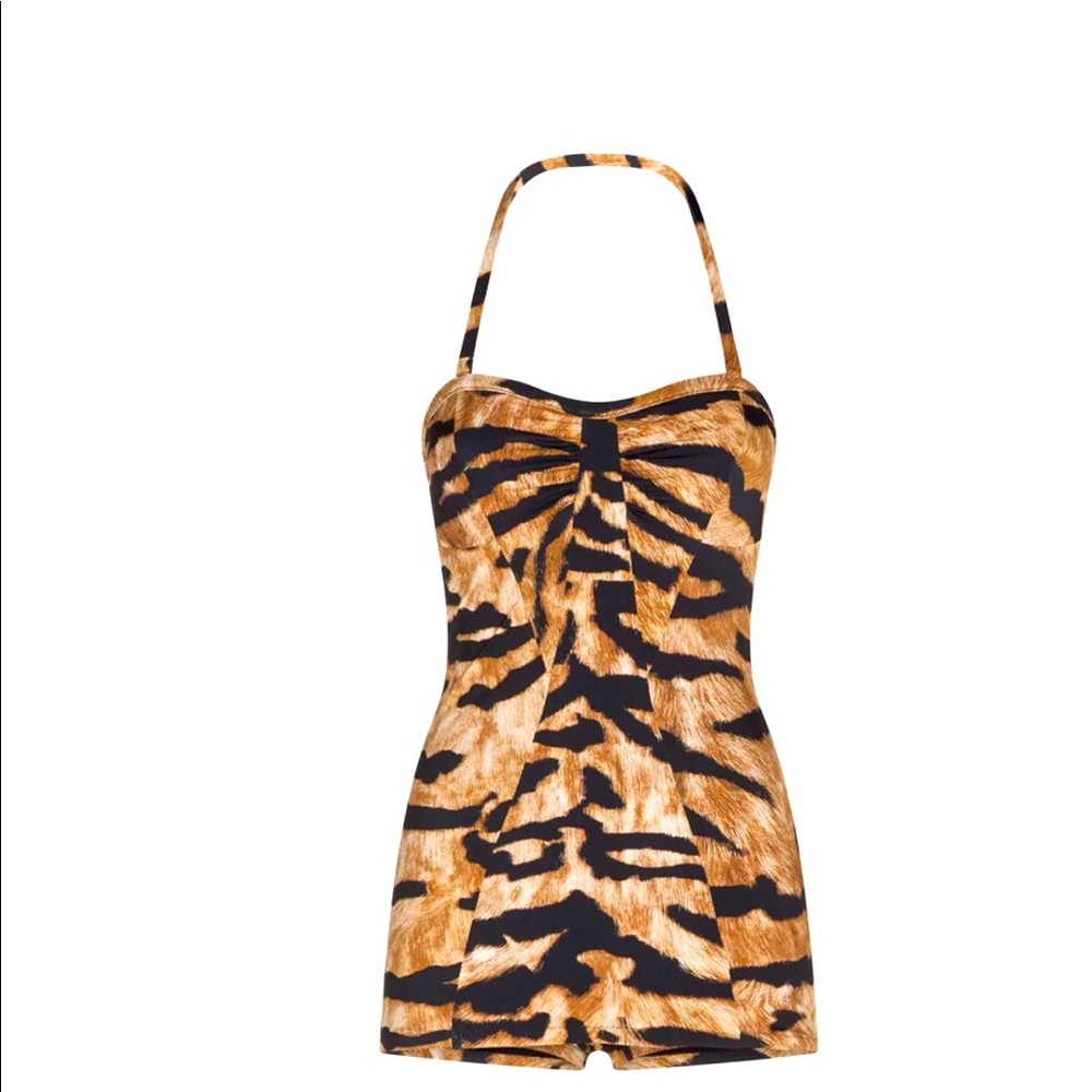 NEW WITH TAGS DOLCE AND GABBANA HALTER TIGER SWIMSUIT NEVER WORN / SIZE 5